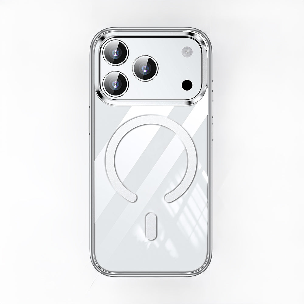 Apple iPhone 17 Pro Kılıf M-safe Şarj Özellikli Wlons Standlı Efsane Kapak Gümüş