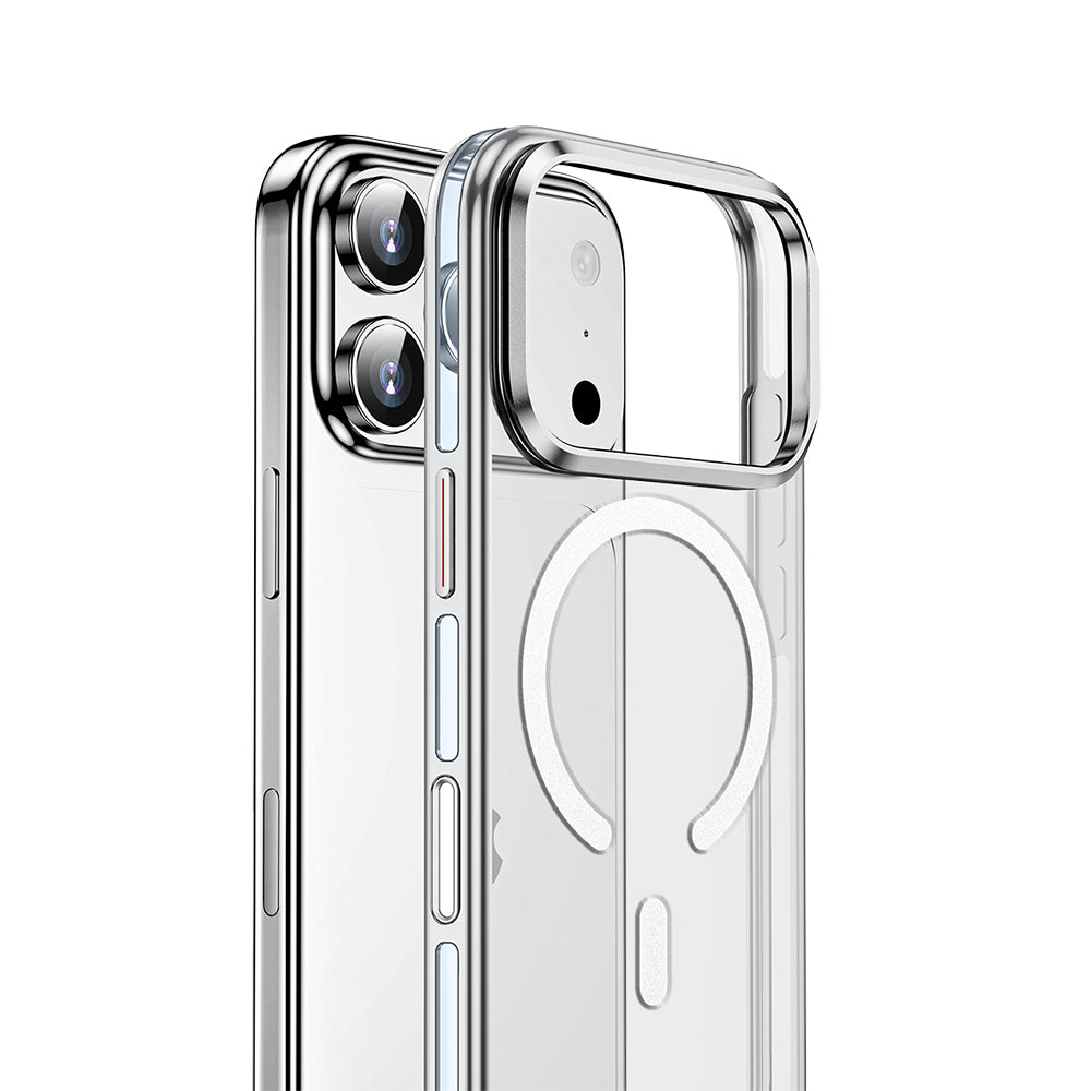 Apple iPhone 17 Pro Kılıf M-safe Şarj Özellikli Wlons Standlı Efsane Kapak Mavi