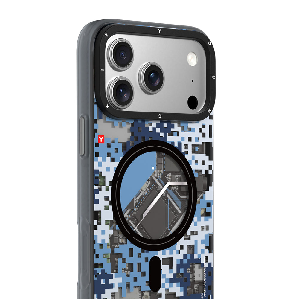 Apple iPhone 17 Pro Kılıf M-Safe Şarj Özellikli Youngkit Camouflage Sykell Serisi Kapak