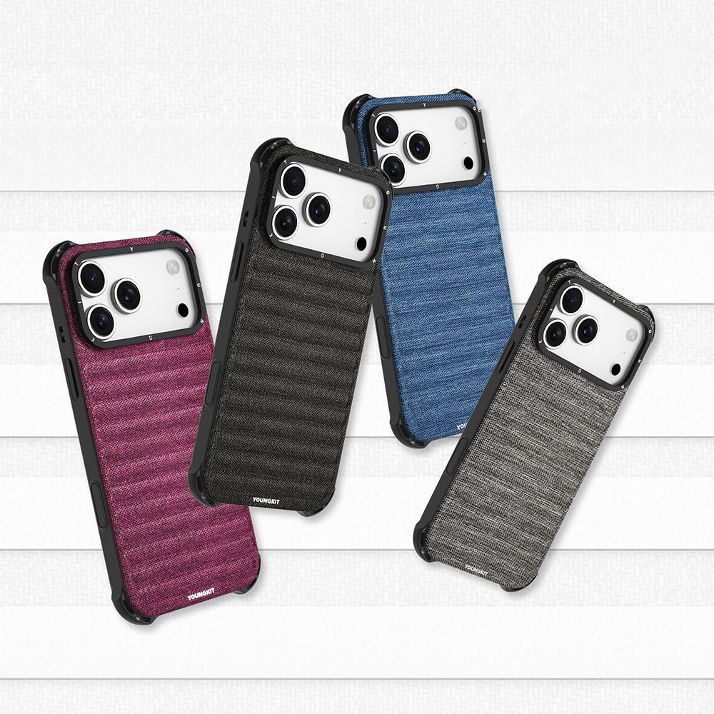 Apple iPhone 17 Pro Kılıf M-safe Şarj Özellikli Youngkit Canvas Serisi Kapak Mavi