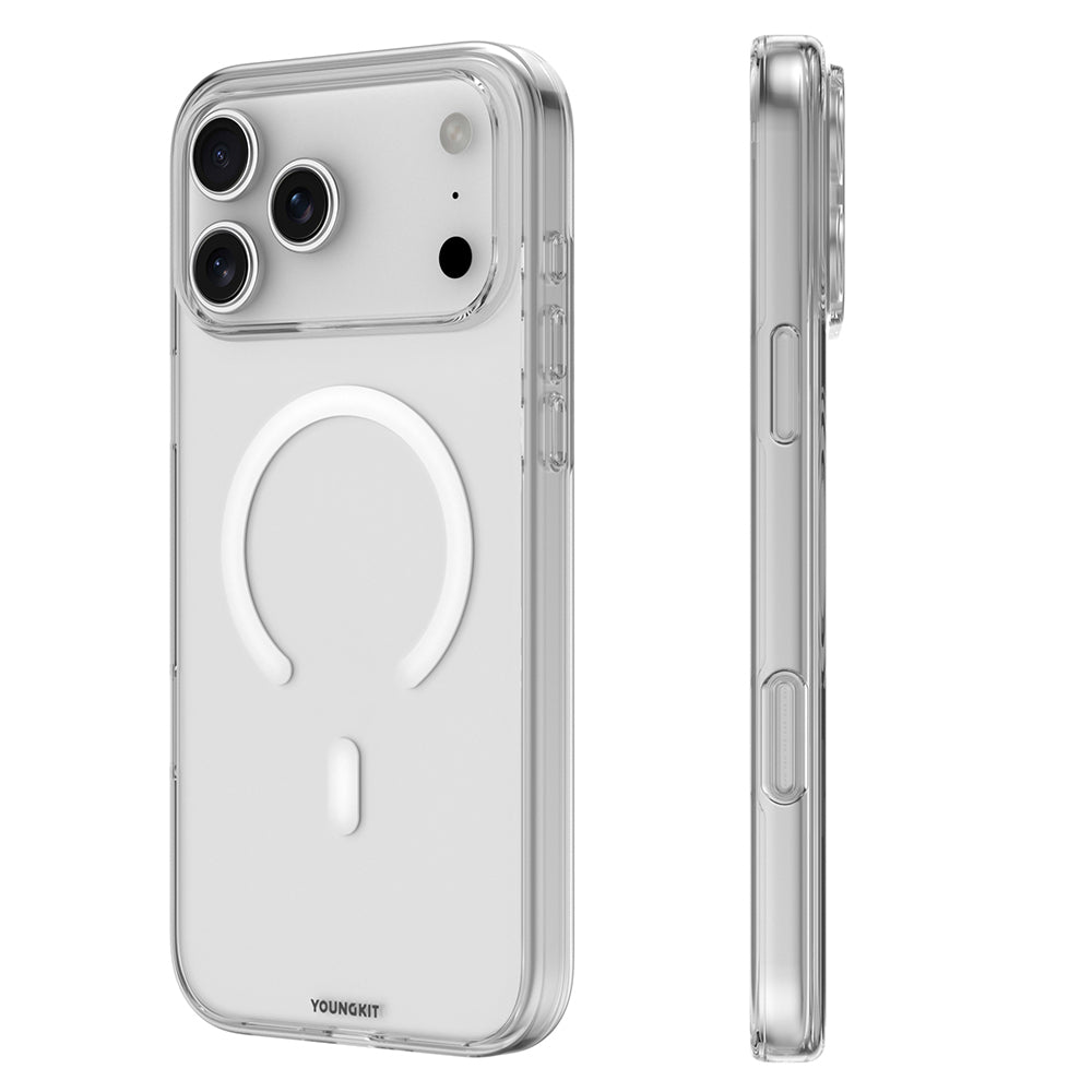 Apple iPhone 17 Pro Kılıf M-safe Şarj Özellikli Youngkit Clear Serisi Kapak Şeffaf