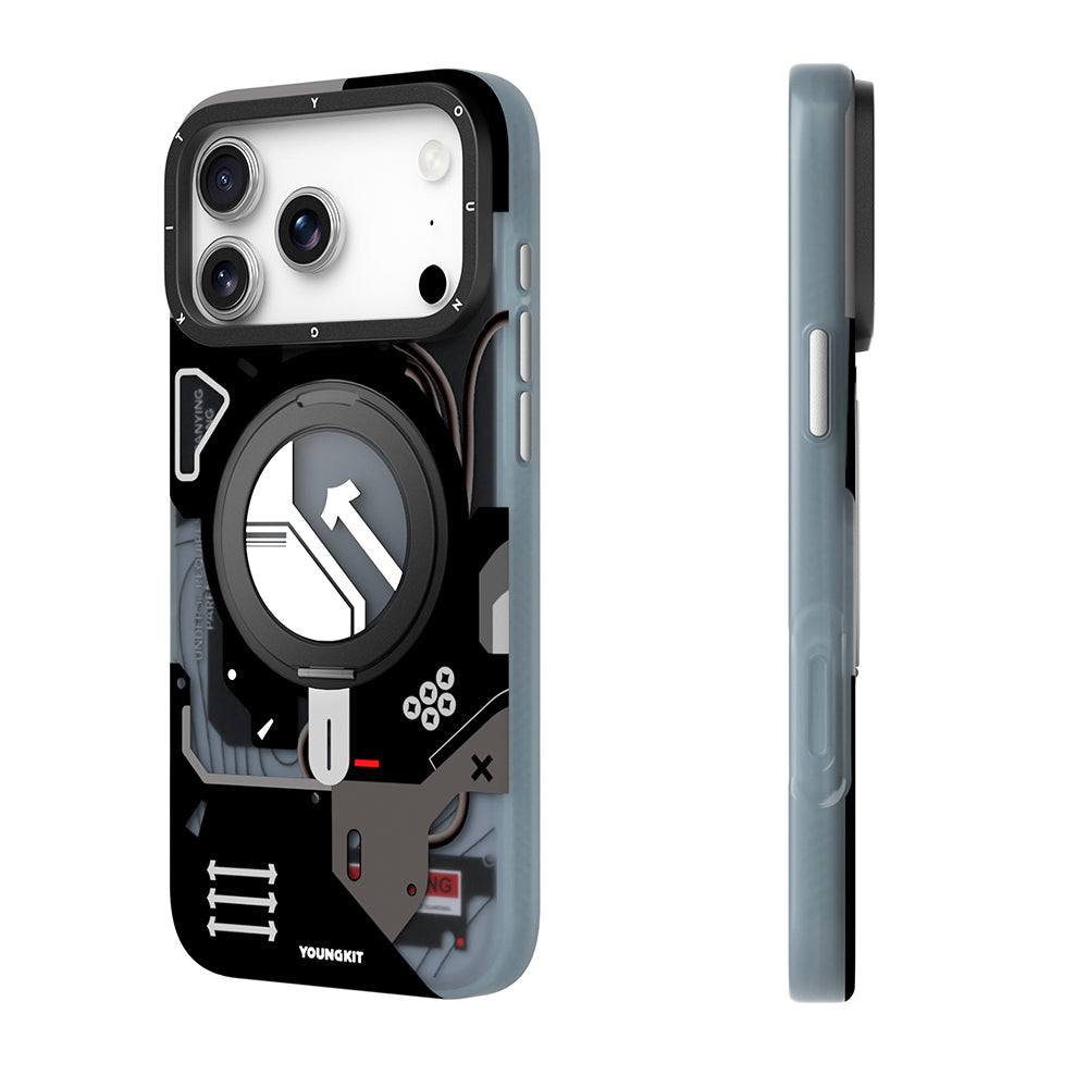 Apple iPhone 17 Pro Kılıf M-safe Şarj Özellikli Youngkit Starship Serisi Kapak Mavi