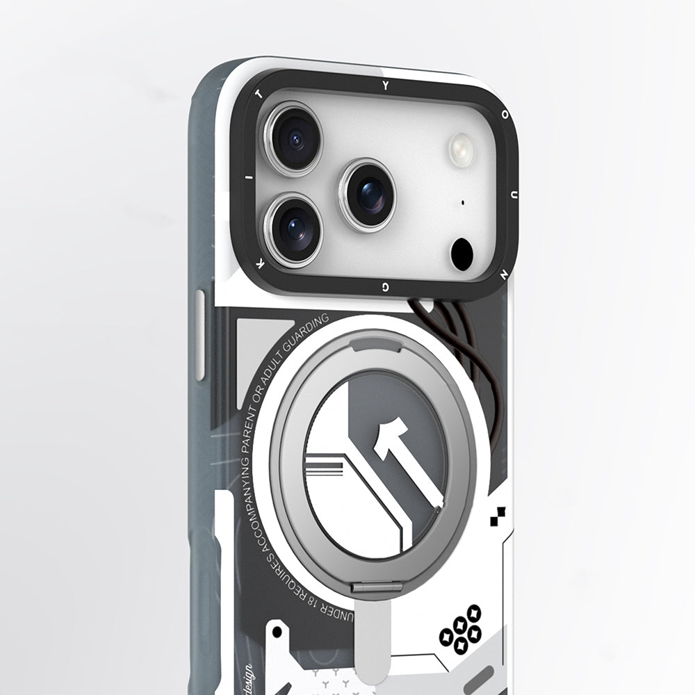 Apple iPhone 17 Pro Kılıf M-safe Şarj Özellikli Youngkit Starship Serisi Kapak Beyaz