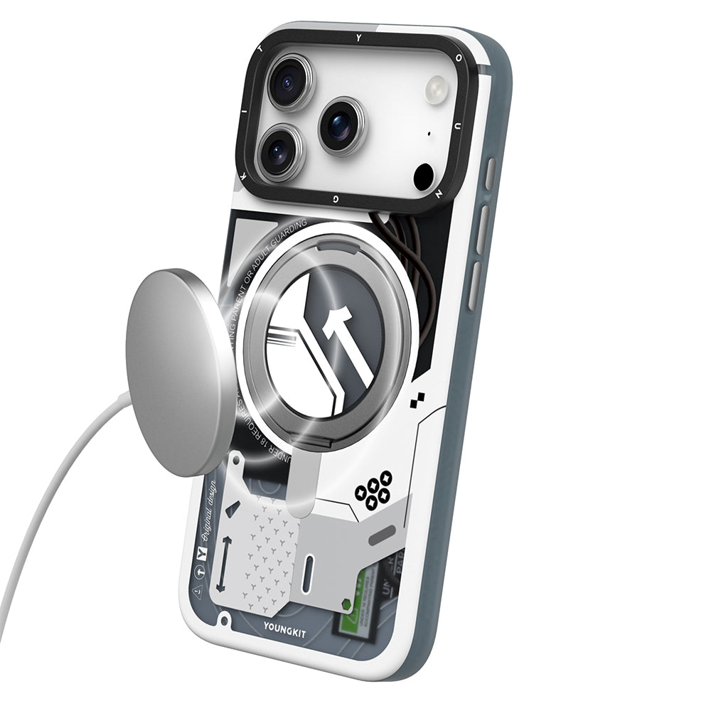 Apple iPhone 17 Pro Kılıf M-safe Şarj Özellikli Youngkit Starship Serisi Kapak Mavi