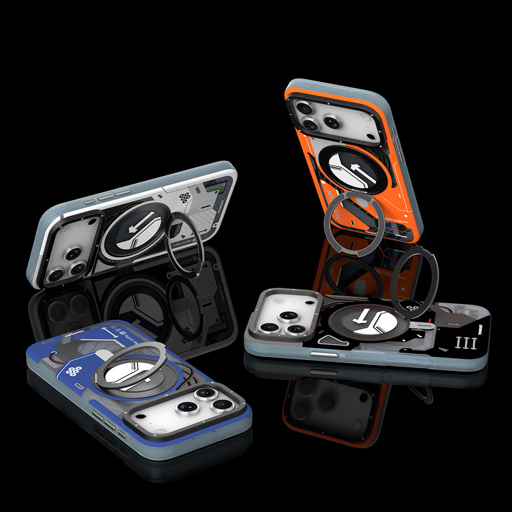 Apple iPhone 17 Pro Kılıf M-safe Şarj Özellikli Youngkit Starship Serisi Kapak Turuncu