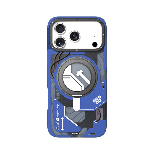 Apple iPhone 17 Pro Kılıf M-safe Şarj Özellikli Youngkit Starship Serisi Kapak Mavi