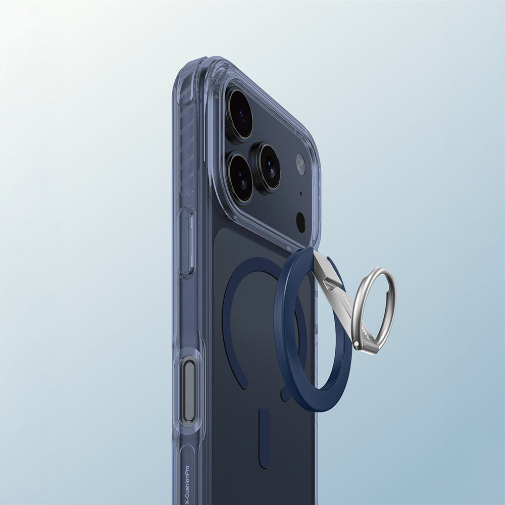 Apple iPhone 17 Pro Kılıf M-safe Şarj Özellikli Yüzük Standlı Amazingthing Titan Pro Serisi Kapak Siyah