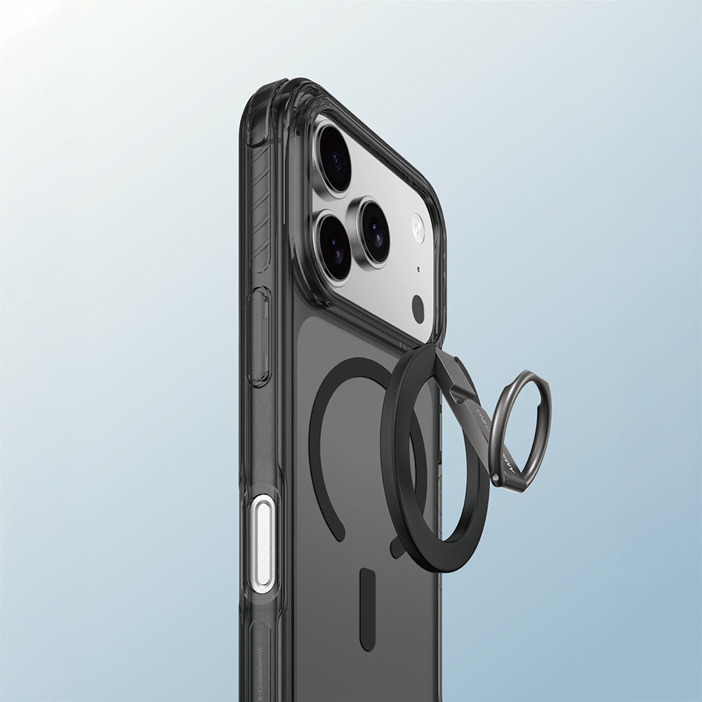 Apple iPhone 17 Pro Kılıf M-safe Şarj Özellikli Yüzük Standlı Amazingthing Titan Pro Serisi Kapak Turuncu