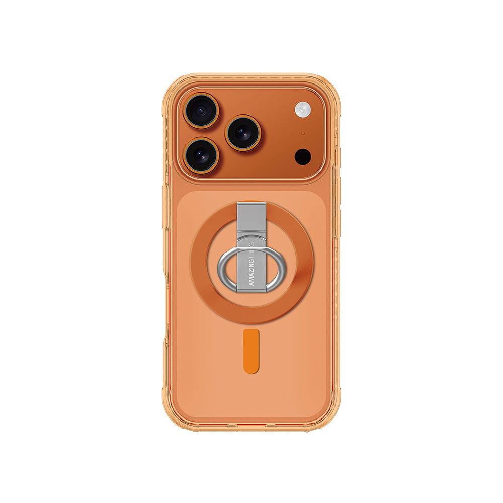 Apple iPhone 17 Pro Kılıf M-safe Şarj Özellikli Yüzük Standlı Amazingthing Titan Pro Serisi Kapak