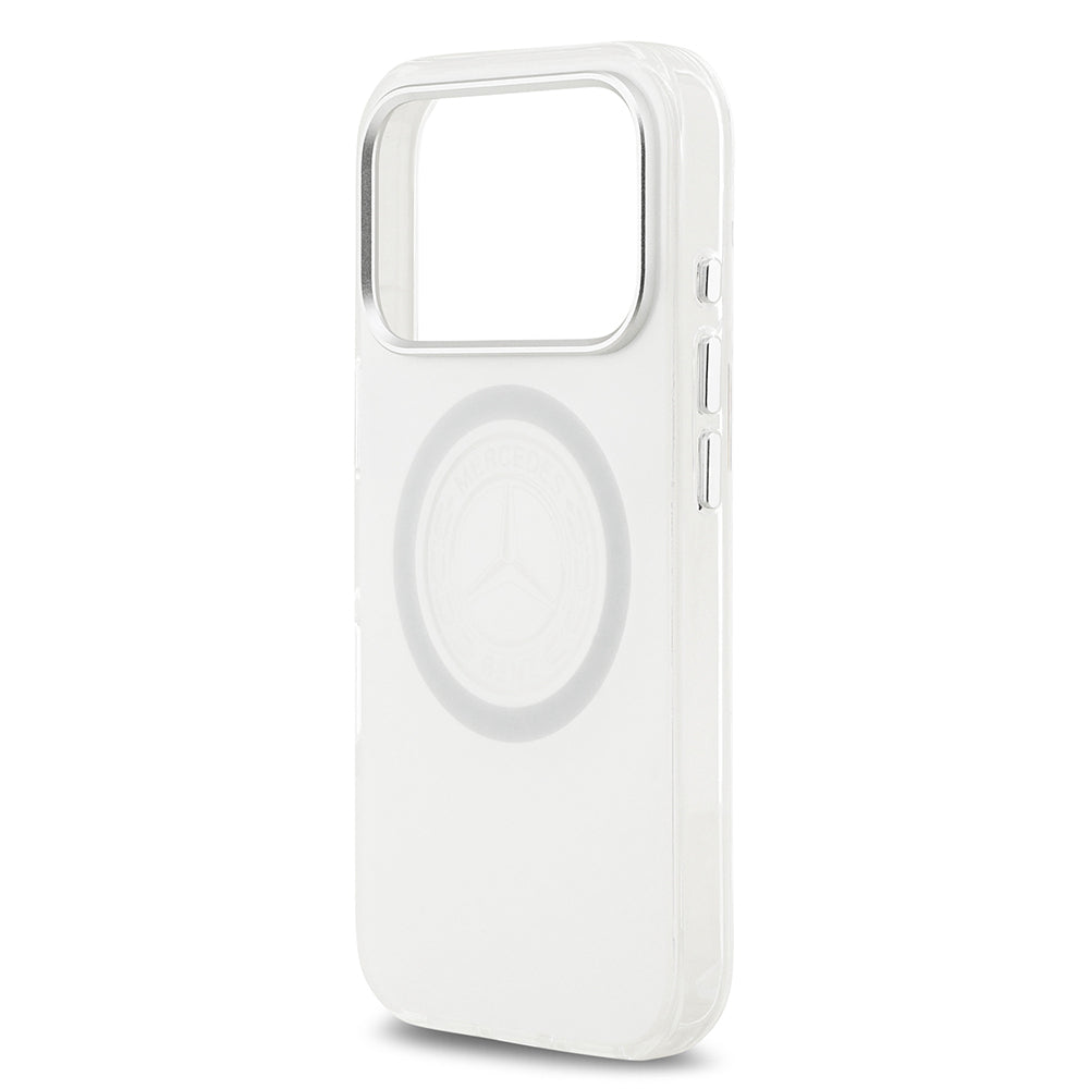 Apple iPhone 17 Pro Kılıf Mercedes Benz Orjinal Lisanslı M-safe Şarj Özellikli Buzlu PC Nostaljik Yıldız Dizayn Kapak Siyah