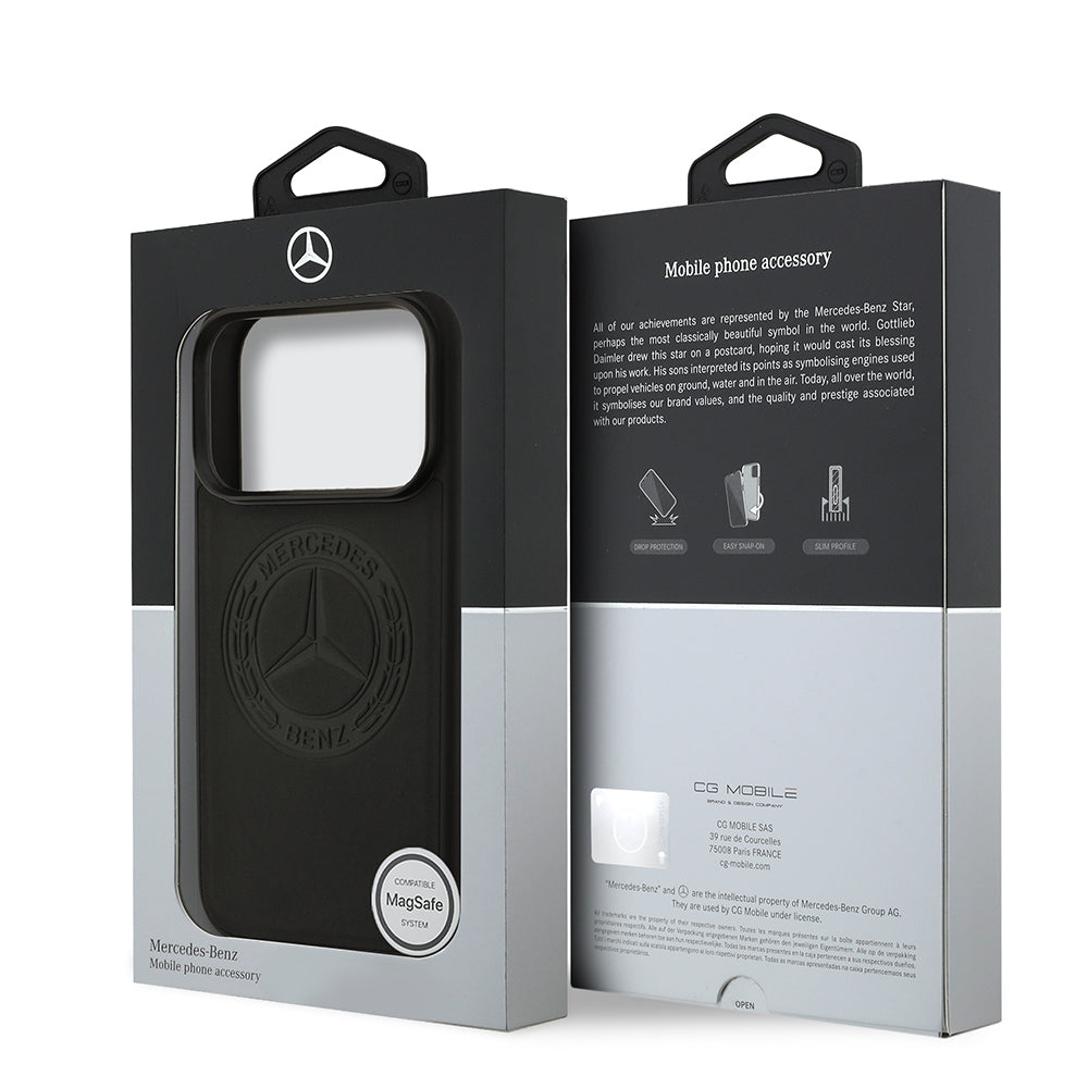 Apple iPhone 17 Pro Kılıf Mercedes Benz Orjinal Lisanslı M-safe Şarj Özellikli Hakiki Deri Nostaljik Yıldız Dizayn Kapak Kahverengi