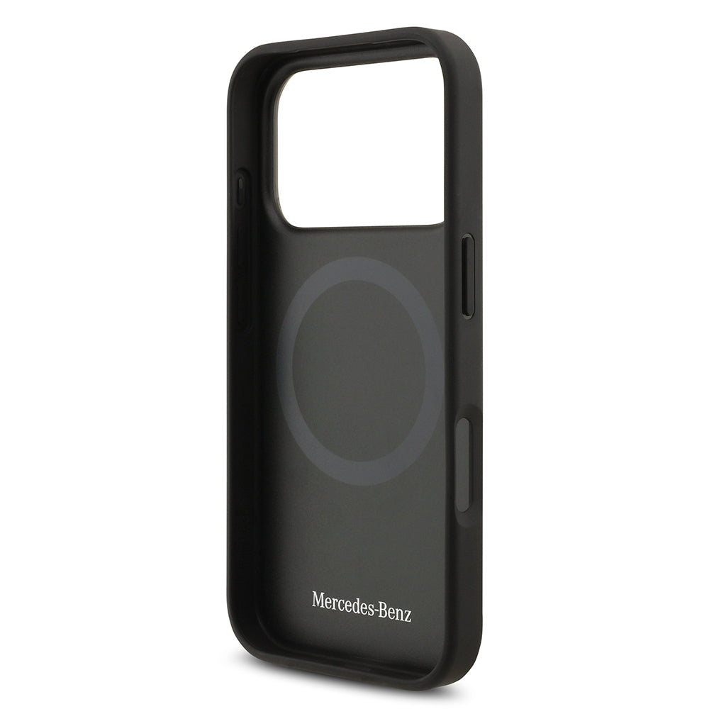 Apple iPhone 17 Pro Kılıf Mercedes Benz Orjinal Lisanslı M-safe Şarj Özellikli Hakiki Deri Nostaljik Yıldız Dizayn Kapak Kahverengi