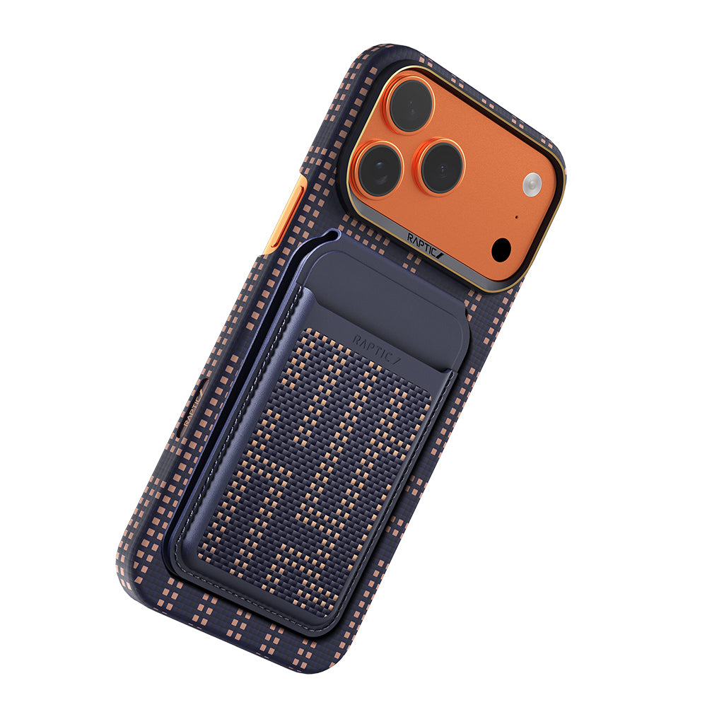 Apple iPhone 17 Pro Kılıf Raptic 2in1 Bundle Kit Aramid Skin Grid Serisi Kartlık ve Karbon Kapak