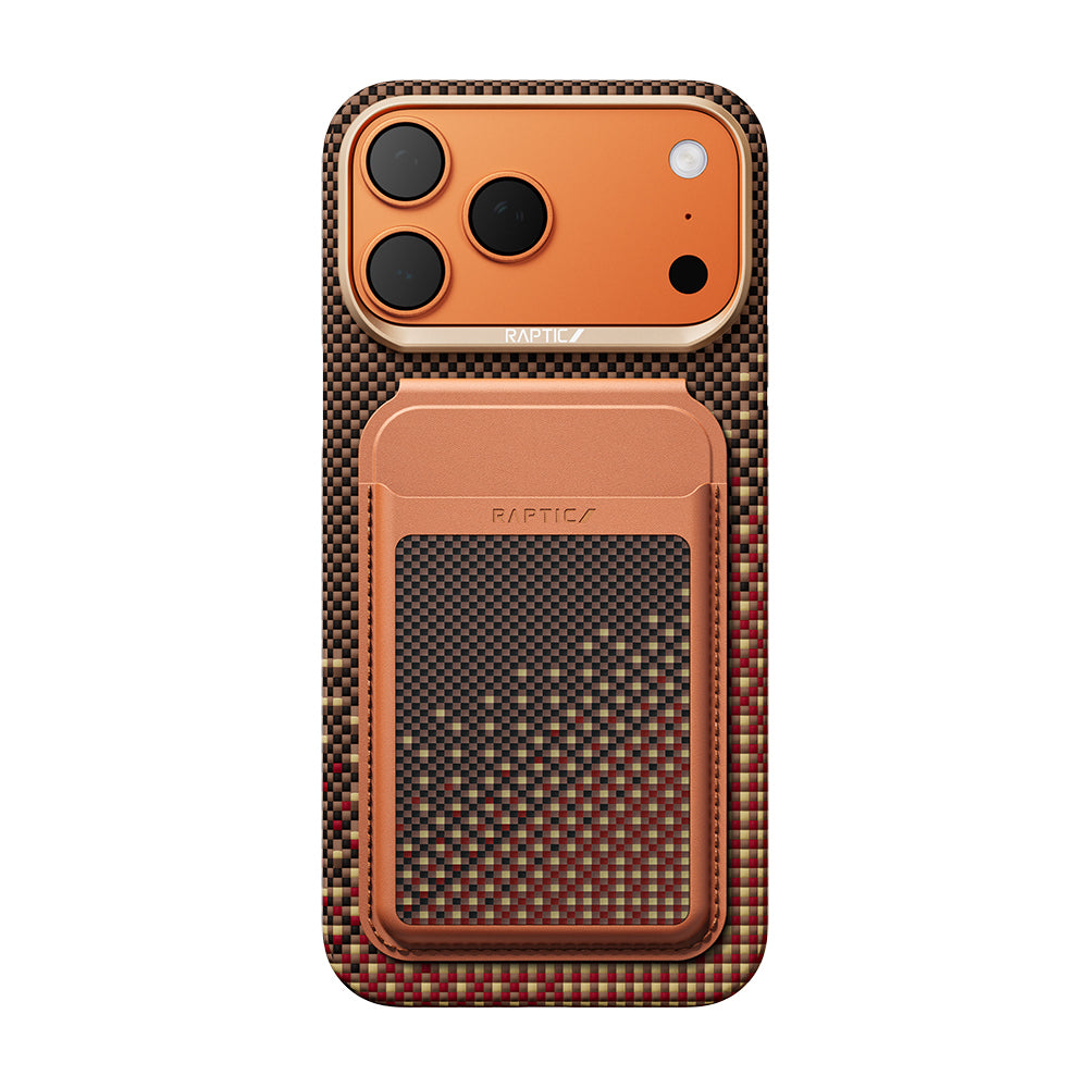 Apple iPhone 17 Pro Kılıf Raptic 2in1 Bundle Kit Aramid Skin Serenity Serisi Kartlık ve Karbon Kapak