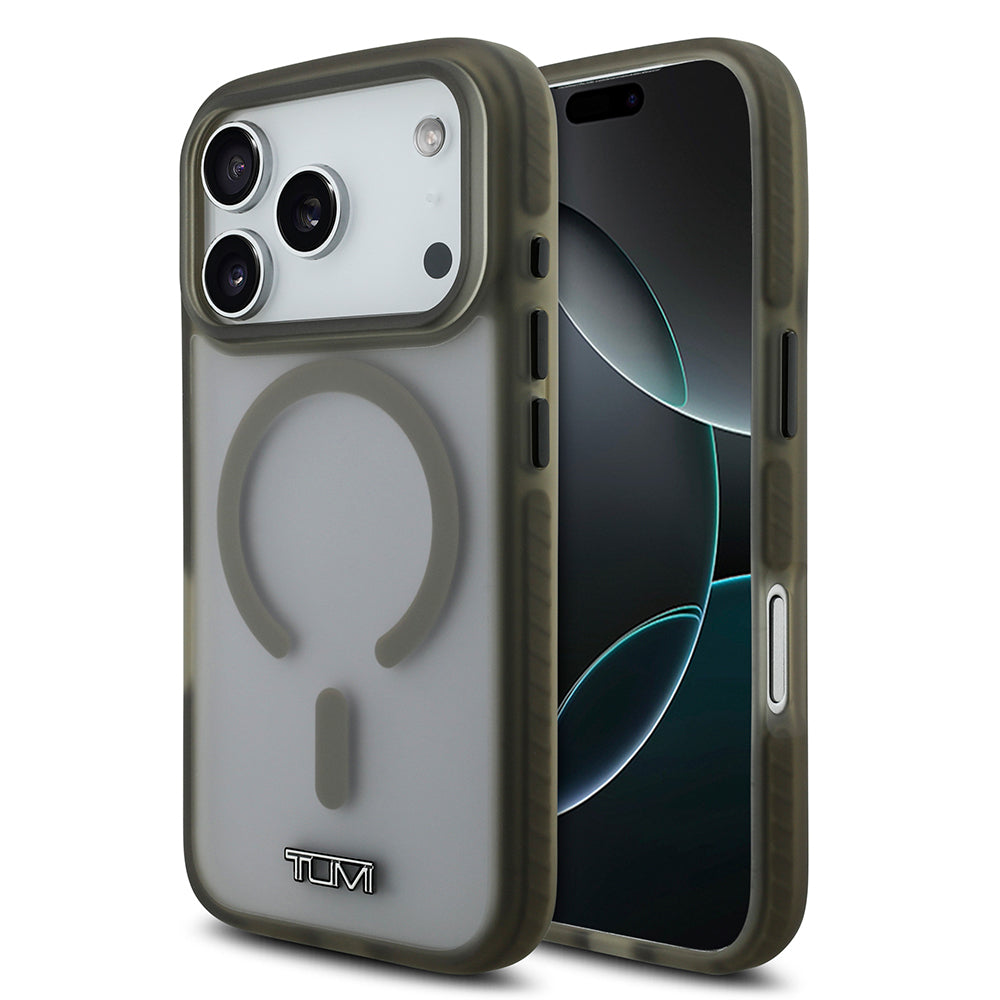 Apple iPhone 17 Pro Kılıf TUMI Orjinal Lisanslı M-safe Şarj Özellikli Buzlu Transparan Kapak Siyah