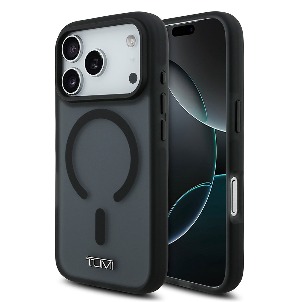 Apple iPhone 17 Pro Kılıf TUMI Orjinal Lisanslı M-safe Şarj Özellikli Buzlu Transparan Kapak Siyah