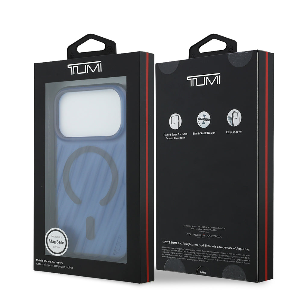 Apple iPhone 17 Pro Kılıf TUMI Orjinal Lisanslı M-safe Şarj Özellikli Transparan Kapak Mavi