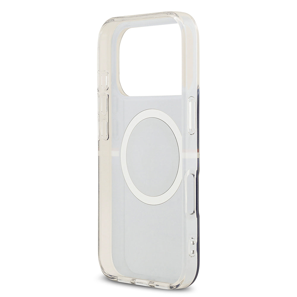 Apple iPhone 17 Pro Kılıf U.S. Polo Assn. Orjinal Lisanslı M-safe Şarj Özellikli IML Stripe Logolu Kapak Lacivert