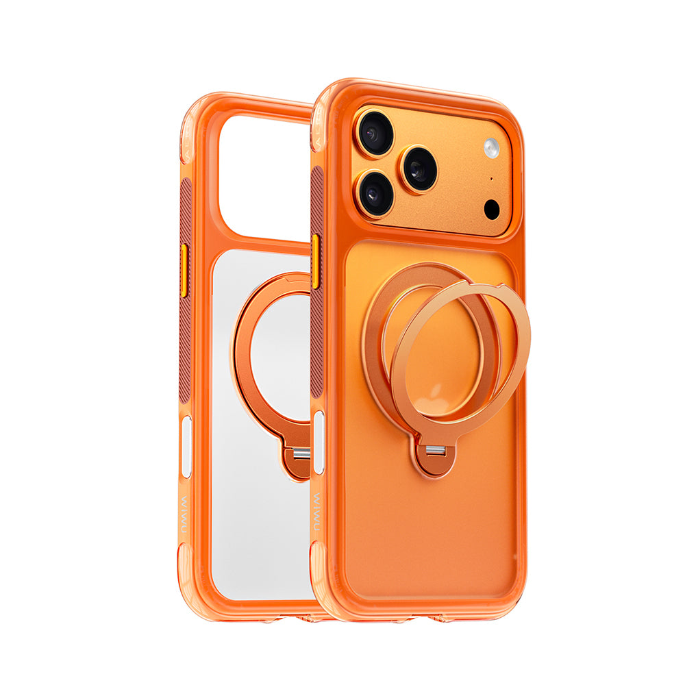 Apple iPhone 17 Pro Kılıf Wiwu AS-203 AeroShield Ultra Serisi M-safe Şarj Özellikli Airbag Tasarımlı Standlı Kapak