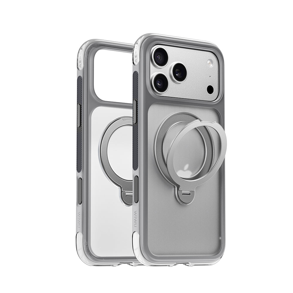 Apple iPhone 17 Pro Kılıf Wiwu AS-203 AeroShield Ultra Serisi M-safe Şarj Özellikli Airbag Tasarımlı Standlı Kapak