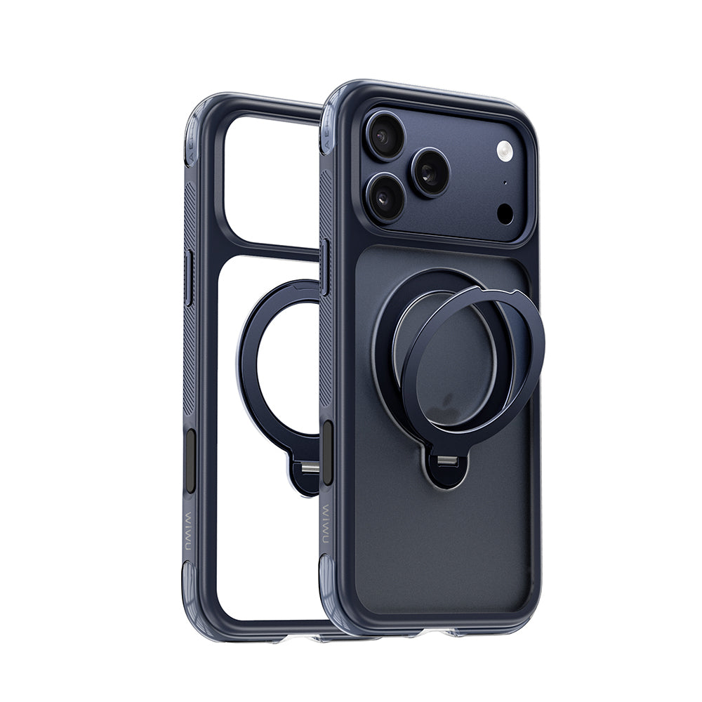 Apple iPhone 17 Pro Kılıf Wiwu AS-203 AeroShield Ultra Serisi M-safe Şarj Özellikli Airbag Tasarımlı Standlı Kapak