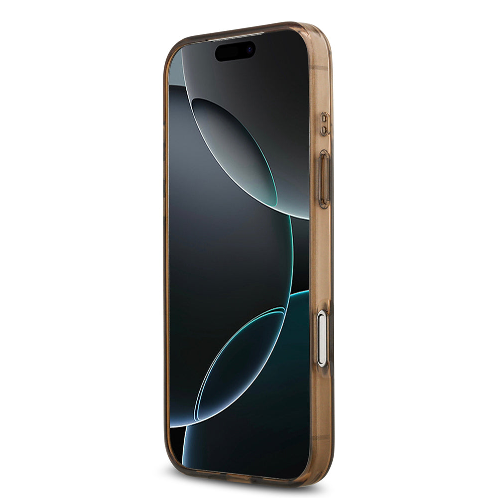 Apple iPhone 17 Pro Max Kılıf Guess Orjinal Lisanslı M-safe Şarj Özellikli IML Baskılı Klasik Logolu 4G Desenli Kapak Pembe