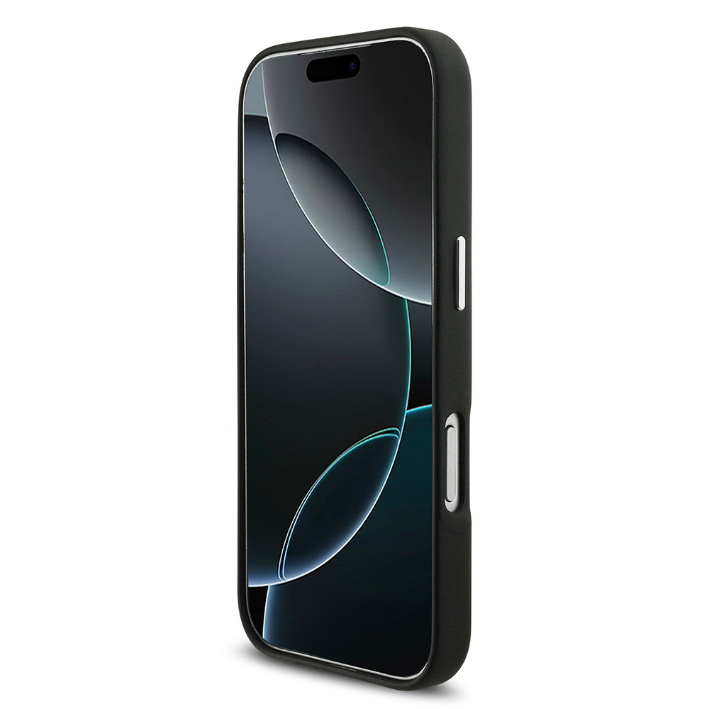 Apple iPhone 17 Pro Max Kılıf Aston Martin Orjinal Lisanslı M-safe Şarj Özellikli Metal Logolu PU Deri Kapak Siyah