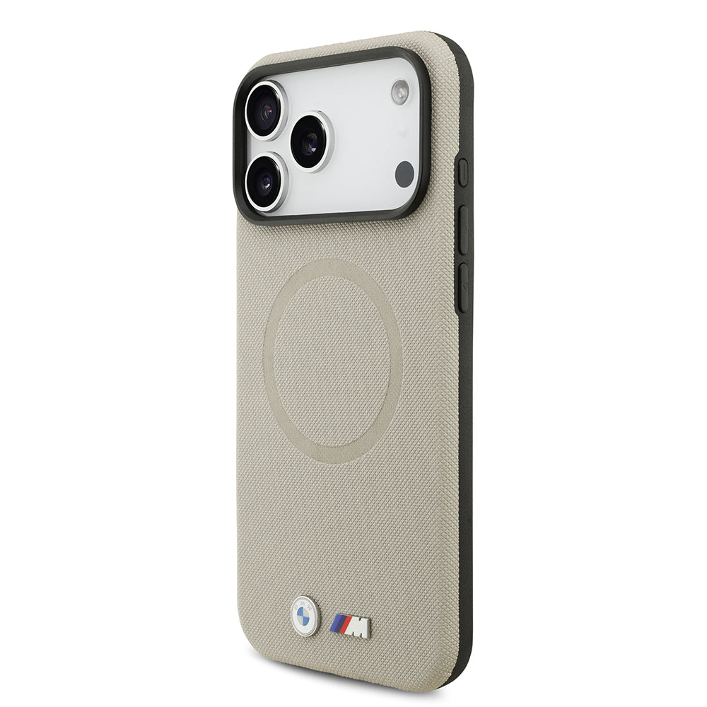 Apple iPhone 17 Pro Max Kılıf BMW Orjinal Lisanslı M-safe Şarj Özellikli Metal Logolu Delikli M Dizayn Deri Kapak Lacivert