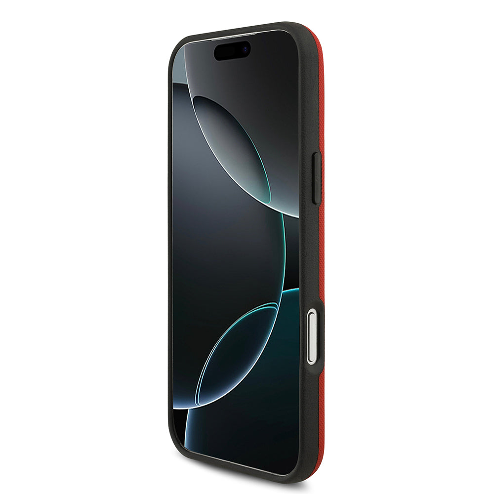 Apple iPhone 17 Pro Max Kılıf BMW Orjinal Lisanslı M-safe Şarj Özellikli Metal Logolu Delikli M Dizayn Deri Kapak Gri