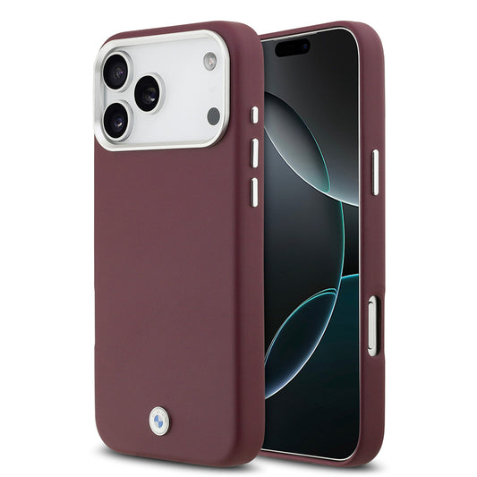 Apple iPhone 17 Pro Max Kılıf BMW Orjinal Lisanslı M-safe Şarj Özellikli Metal Logolu Tam Kaplama Deri Kapak Lacivert