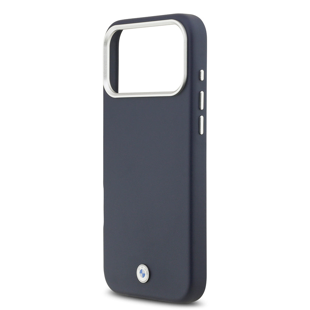 Apple iPhone 17 Pro Max Kılıf BMW Orjinal Lisanslı M-safe Şarj Özellikli Metal Logolu Tam Kaplama Deri Kapak Gri