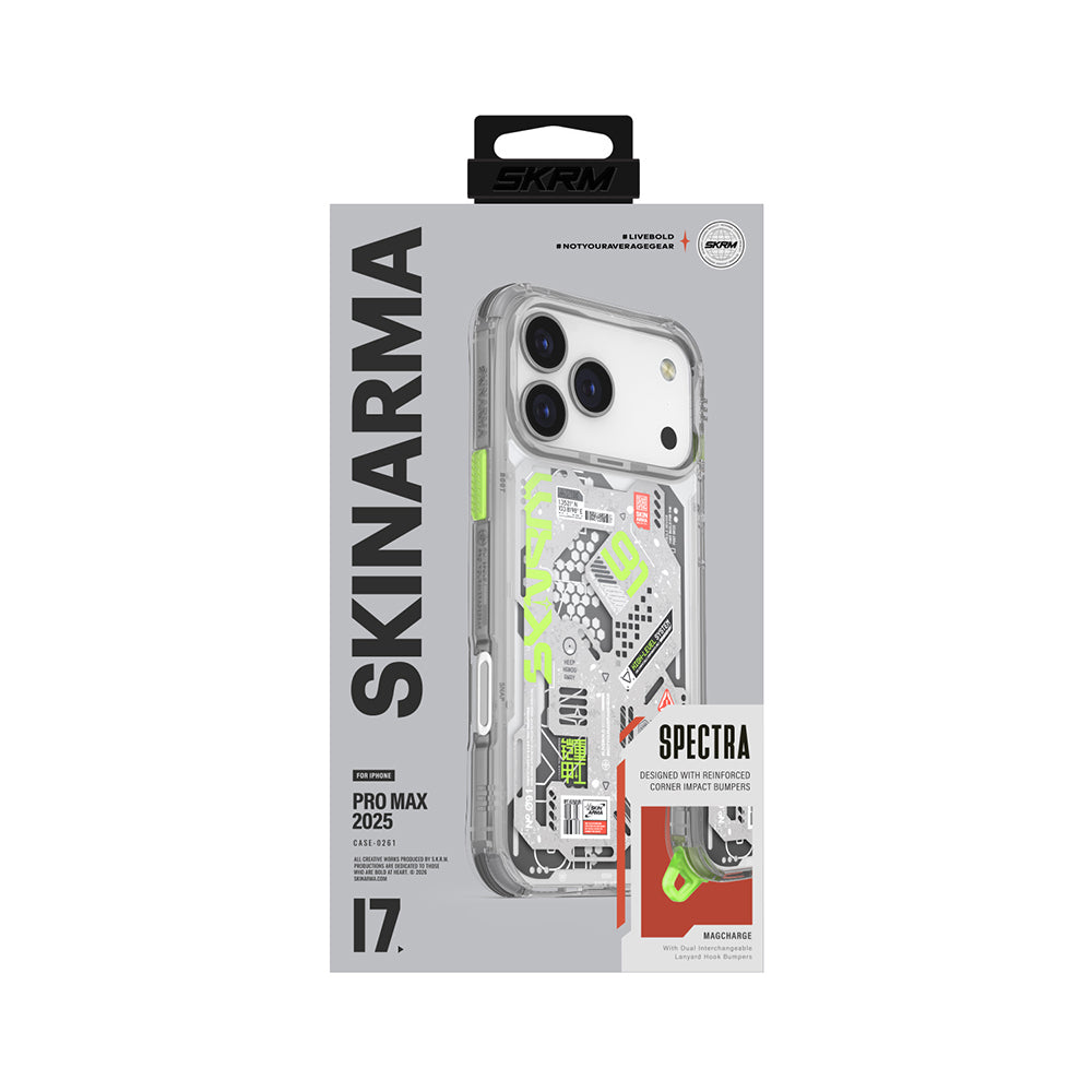 Apple iPhone 17 Pro Max Kılıf Desenli Airbag Tasarımlı Skinarma Spectra Kapak Yeşil