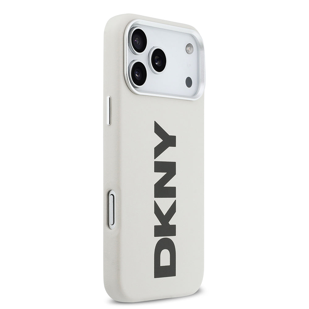 Apple iPhone 17 Pro Max Kılıf DKNY Orjinal Lisanslı M-safe Şarj Özellikli PU Büyük Dikey Logolu Kapak