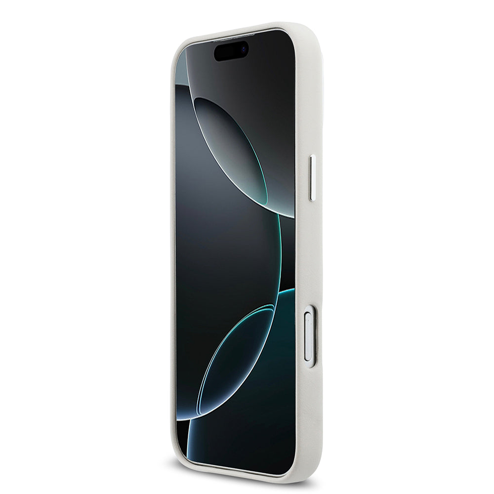 Apple iPhone 17 Pro Max Kılıf DKNY Orjinal Lisanslı M-safe Şarj Özellikli PU Büyük Dikey Logolu Kapak