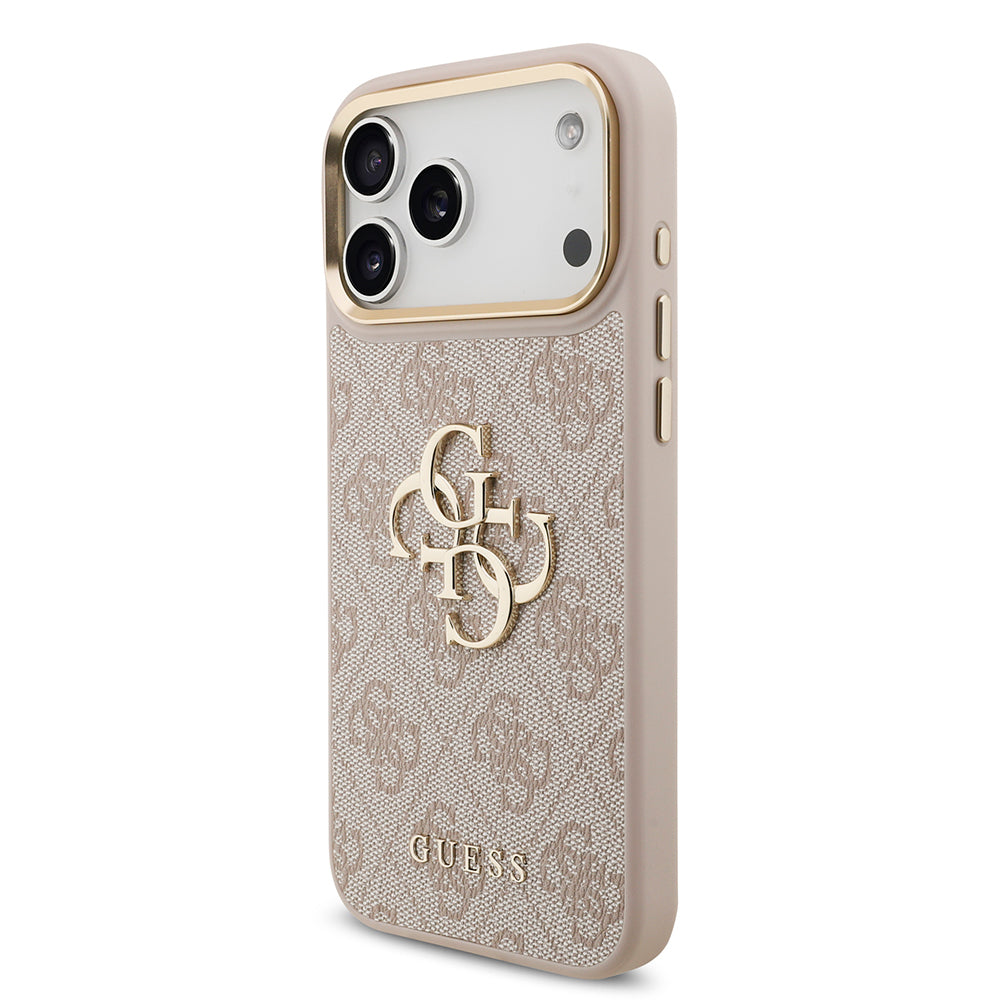 Apple iPhone 17 Pro Max Kılıf Guess Orjinal Lisanslı 4G Büyük Metal Logolu Kalın Askılı Kapak Kahverengi