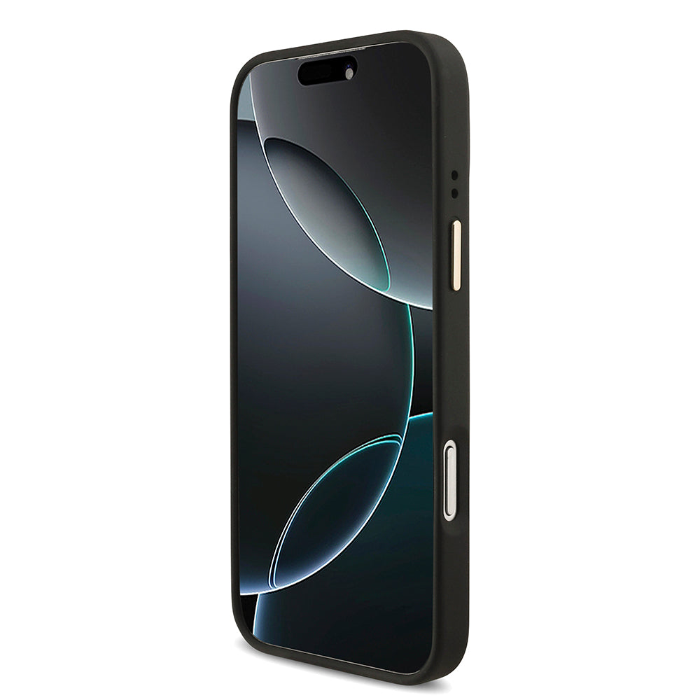 Apple iPhone 17 Pro Max Kılıf Guess Orjinal Lisanslı 4G Büyük Metal Logolu Kalın Askılı Kapak Pembe