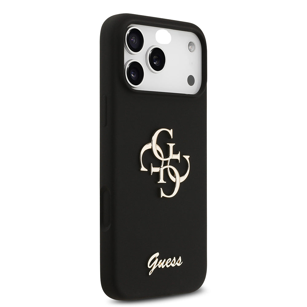 Apple iPhone 17 Pro Max Kılıf Guess Orjinal Lisanslı Grained Yazı Logolu Kapak Kahverengi