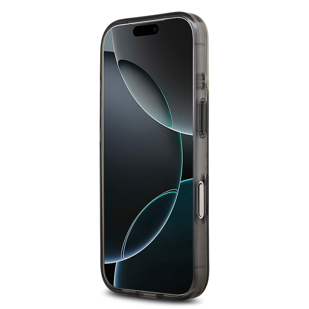 Apple iPhone 17 Pro Max Kılıf Guess Orjinal Lisanslı M-safe Şarj Özellikli IML Peony ve 4G Desenli Klasik Logolu Kapak Kahverengi