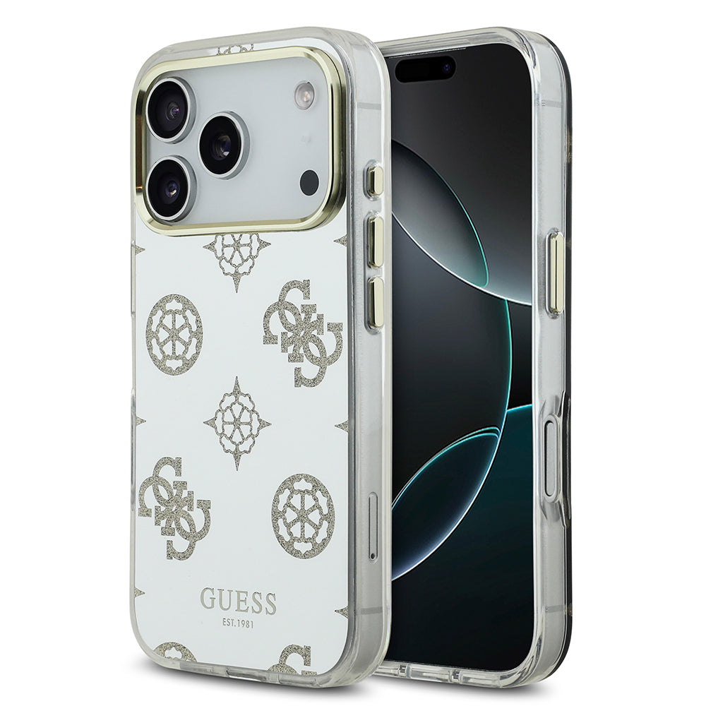 Apple iPhone 17 Pro Max Kılıf Guess Orjinal Lisanslı Metal Kamera Çerçeveli Simli Aynalı Kapak Gold