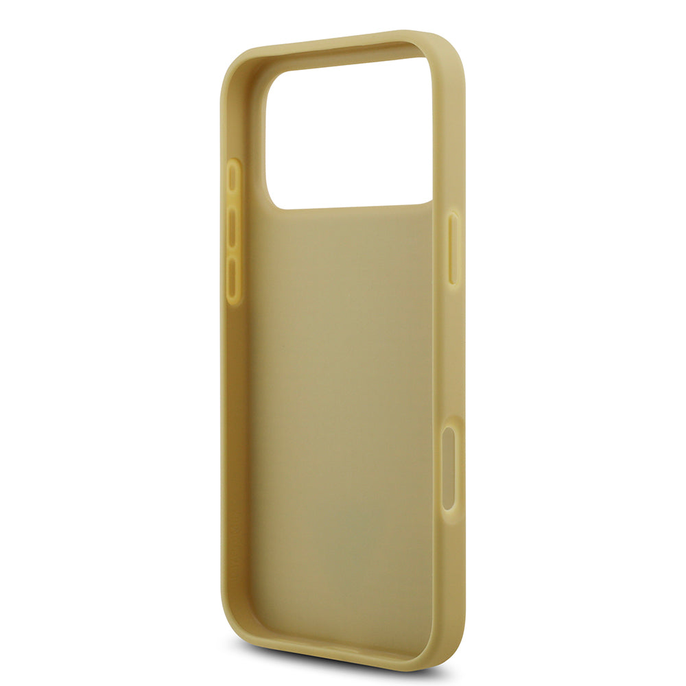 Apple iPhone 17 Pro Max Kılıf Guess Orjinal Lisanslı Taşlı Arka Yüzey Üçgen Logolu Kapak Gümüş