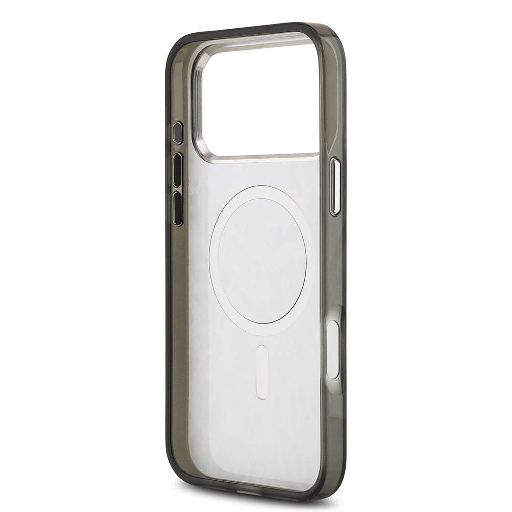 Apple iPhone 17 Pro Max Kılıf Karl Lagerfeld Orjinal Lisanslı M-safe Şarj Özellikli IML Leopar Baskılı Kapak Kahverengi