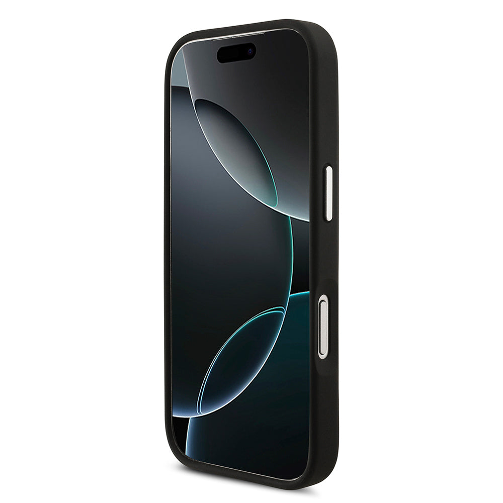 Apple iPhone 17 Pro Max Kılıf Karl Lagerfeld Orjinal Lisanslı Metal Logolu K&C Heads Pin Kapak Siyah