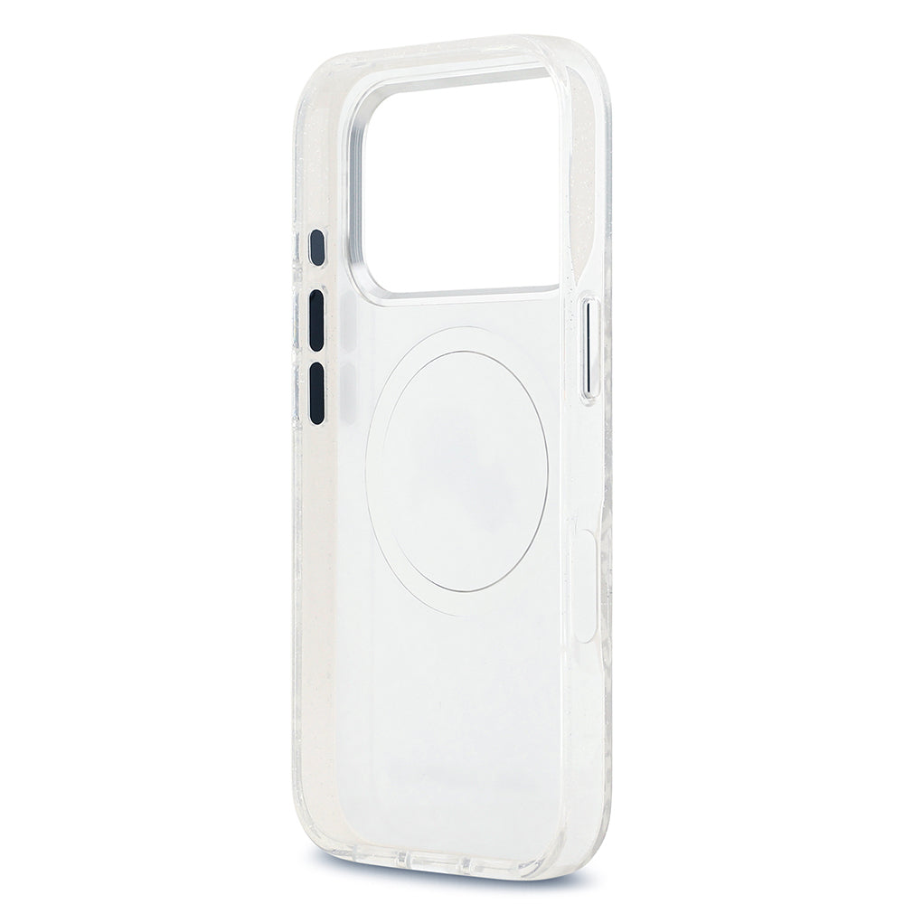 Apple iPhone 17 Pro Max Kılıf Karl Lagerfeld Orjinal Lisanslı Parlayan Simli Karl & Choupette Heads Kapak Gri