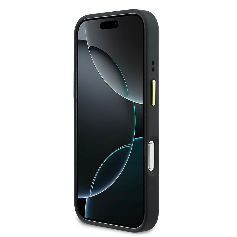 Apple iPhone 17 Pro Max Kılıf Lacoste Orjinal Lisanslı M-safe Şarj Özellikli Standlı PU Deri Karışık Monogram Desenli Kapak