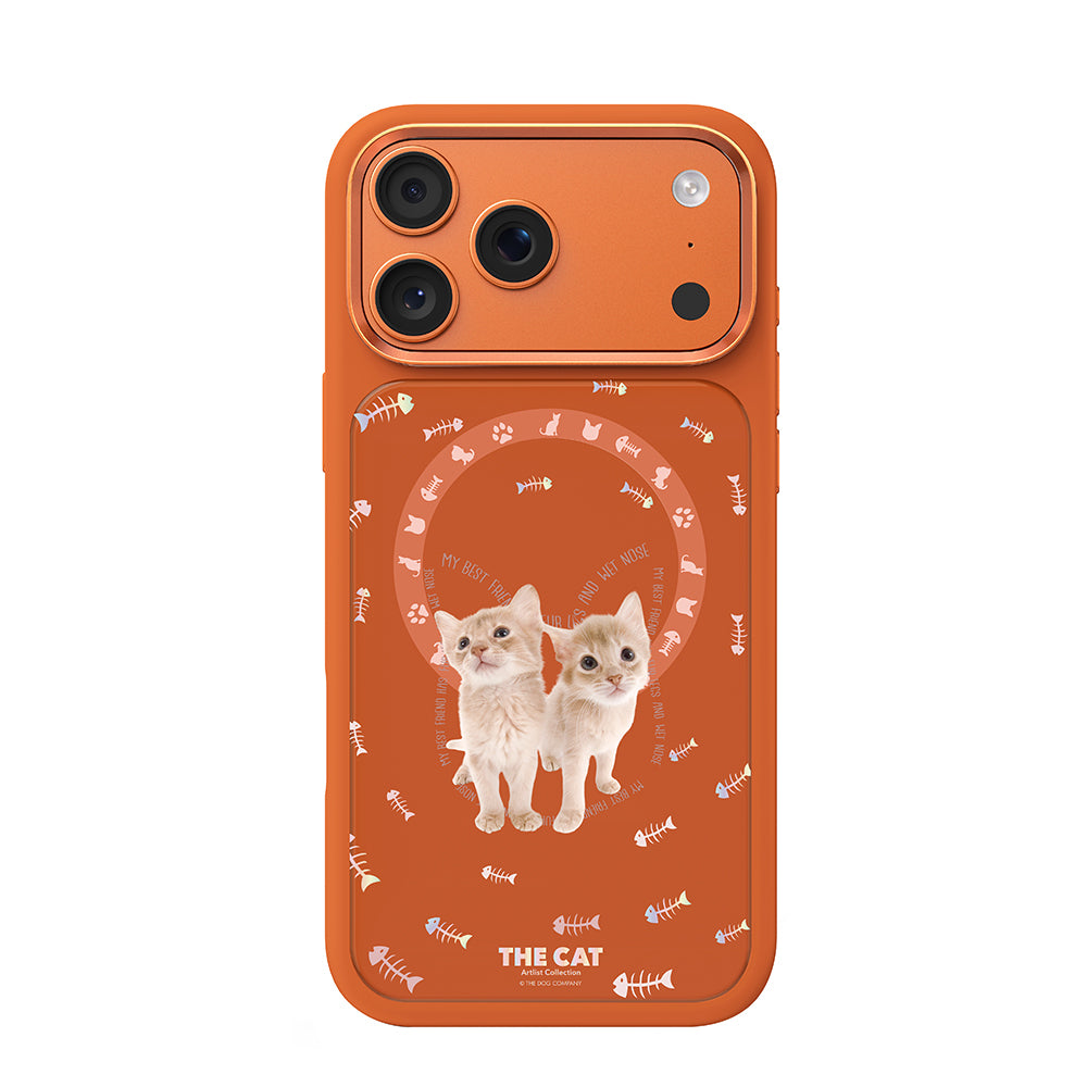 Apple iPhone 17 Pro Max Kılıf M-safe Şarj Özellikli 3D Baskılı Tasarım Mutural The Cat Serisi Kapak