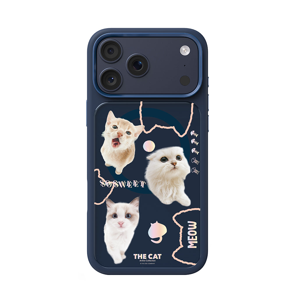 Apple iPhone 17 Pro Max Kılıf M-safe Şarj Özellikli 3D Baskılı Tasarım Mutural The Cat Serisi Kapak