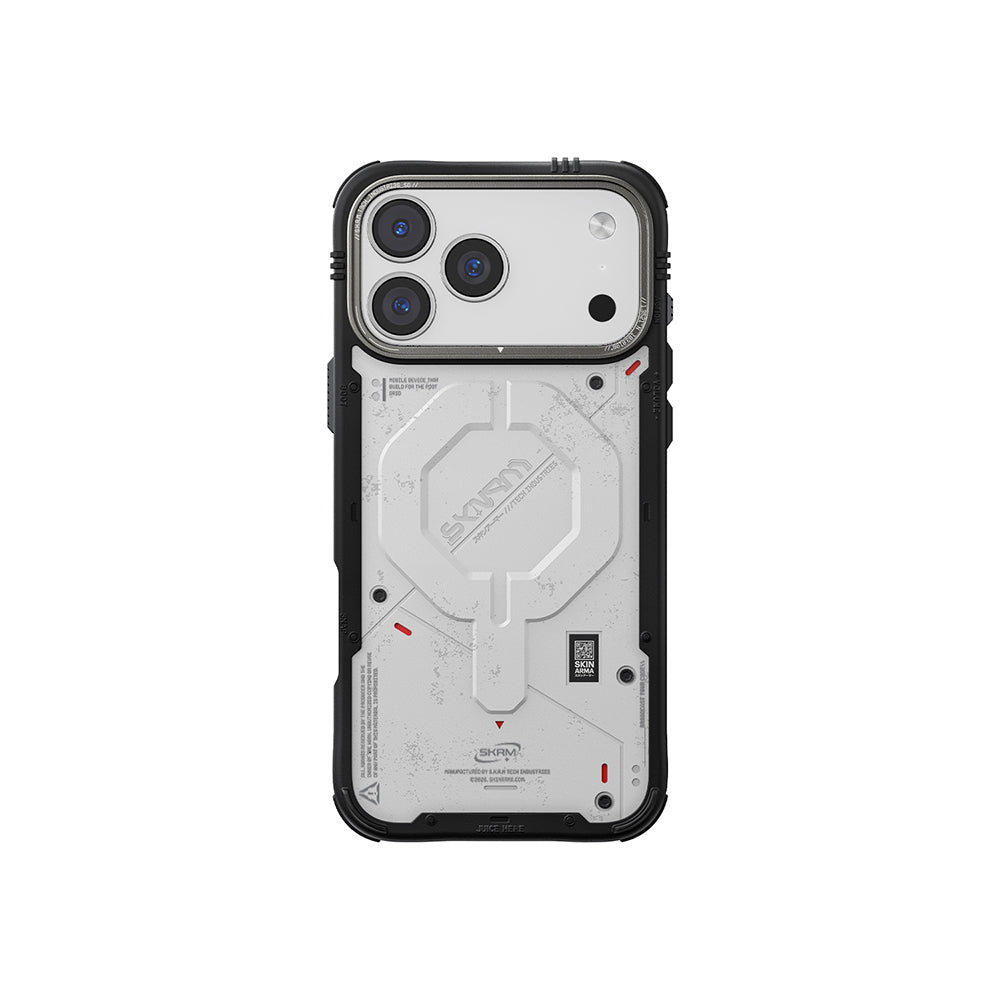 Apple iPhone 17 Pro Max Kılıf M-Safe Şarj Özellikli Airbag Tasarımlı Skinarma Vigor Kapak Beyaz