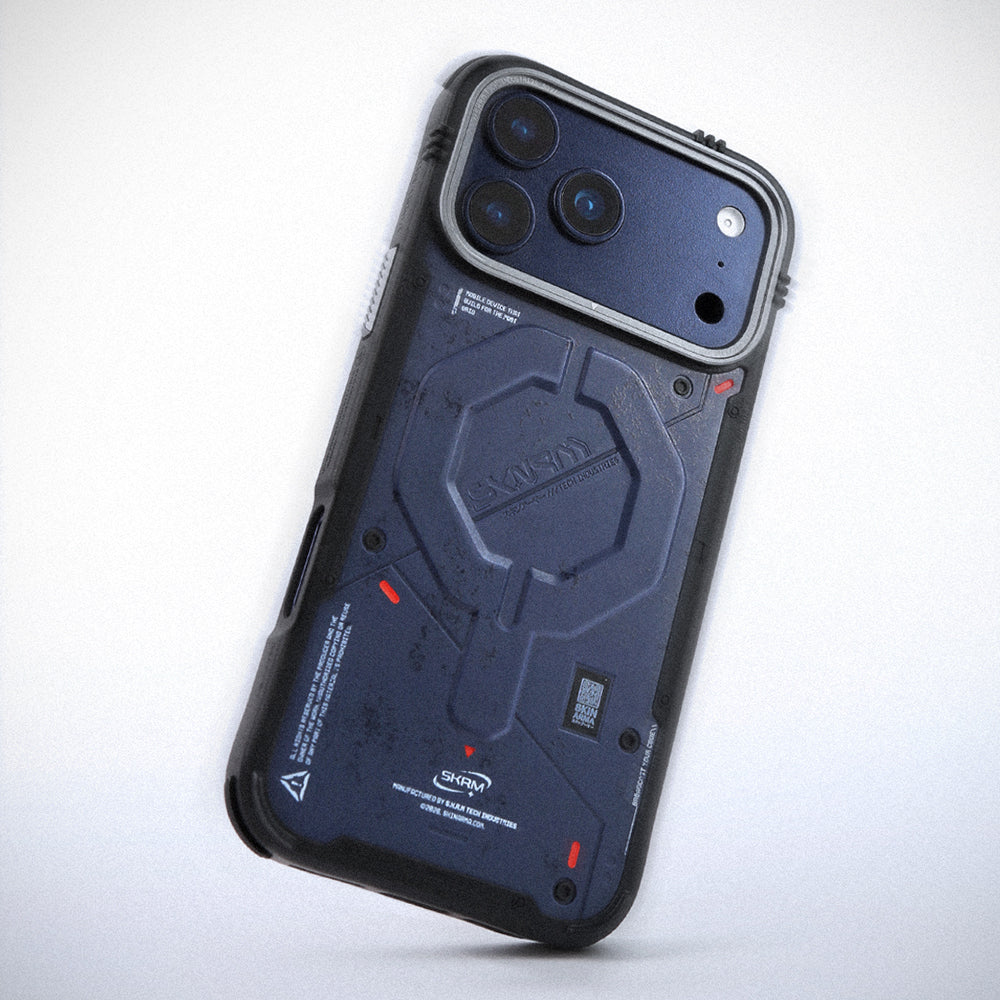 Apple iPhone 17 Pro Max Kılıf M-Safe Şarj Özellikli Airbag Tasarımlı Skinarma Vigor Kapak Mavi