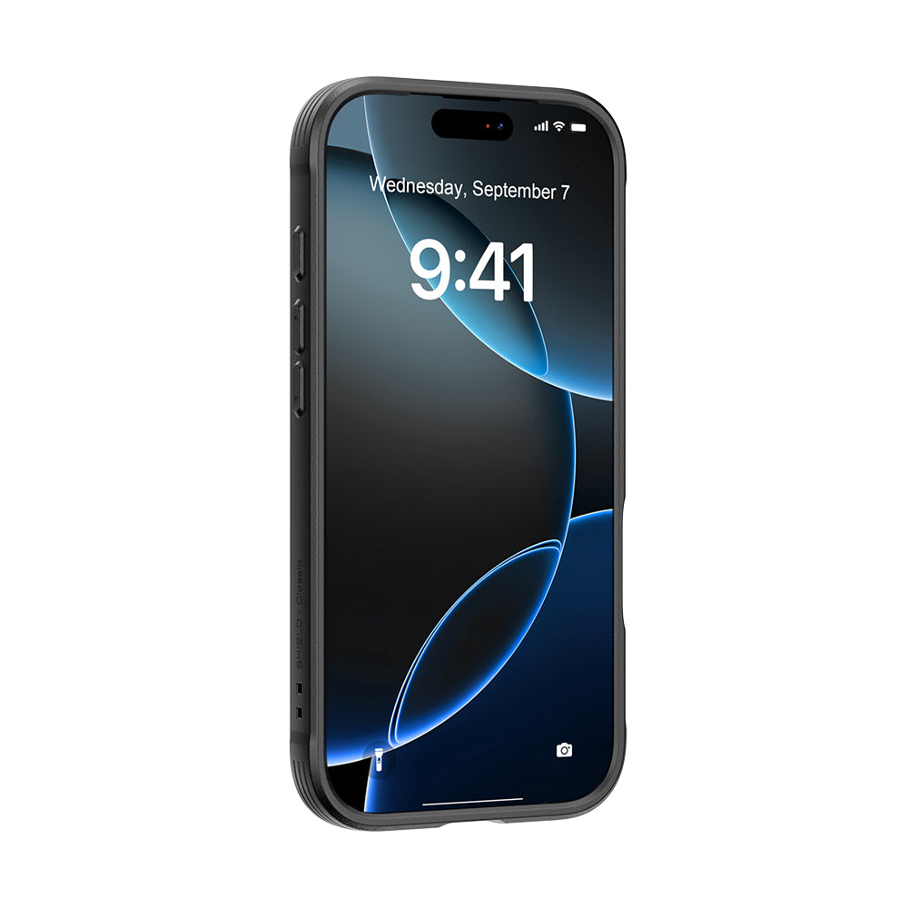 Apple iPhone 17 Pro Max Kılıf M-safe Şarj Özellikli Airbagli Raptic Shield Serisi Şeffaf Arka Yüzey Kapak Siyah