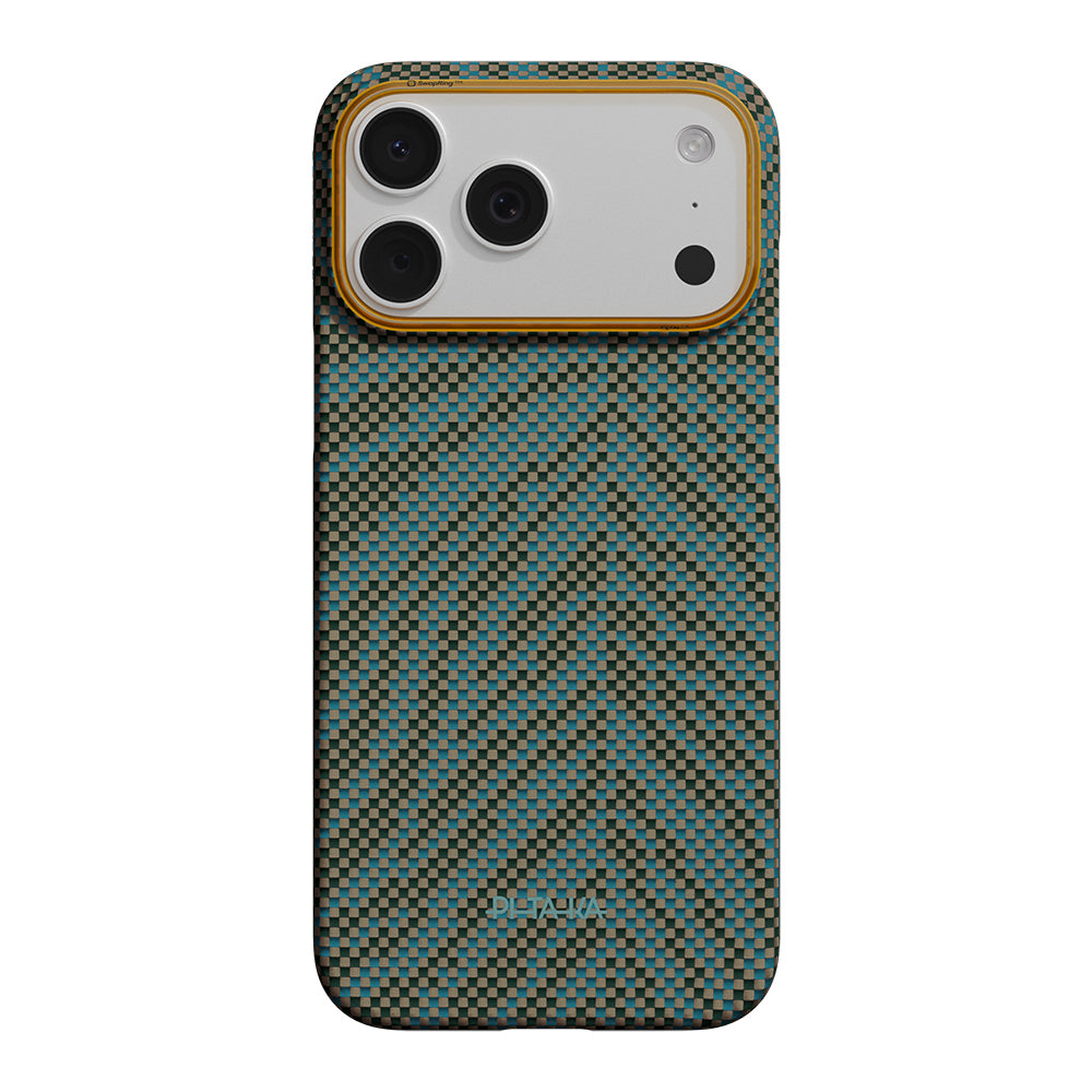 Apple iPhone 17 Pro Max Kılıf M-safe Şarj Özellikli Aramid Karbon Fiber Pitaka Breath of Veins Serisi Kapak